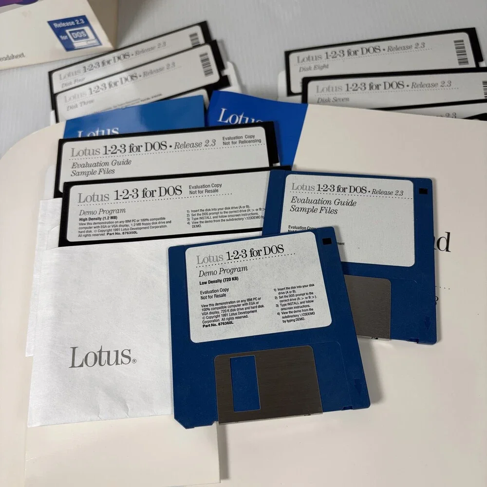 Vintage Lotus 1-2-3 for DOS Release 2.3 Spreadsheet Software
